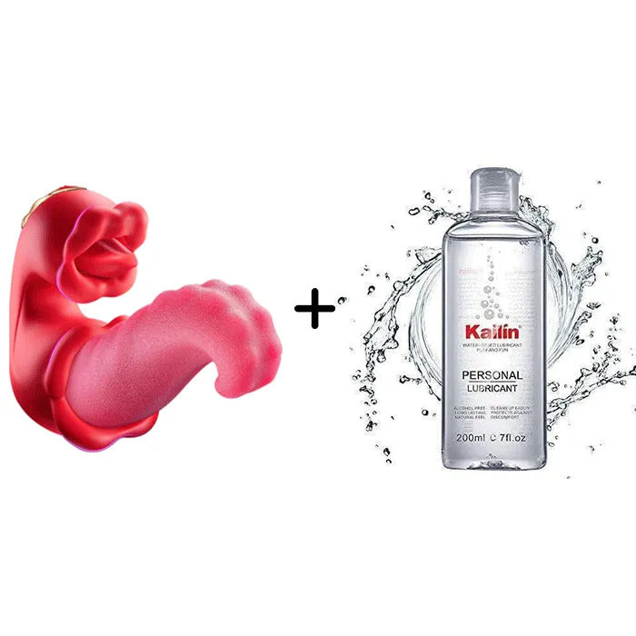 Sexoralab™ 4 in 1 Tongue Thrusting Vibrators Dildo Rose Sex Toys 10 Licking Clitoral & Vibration Sucking Clit Stimulator