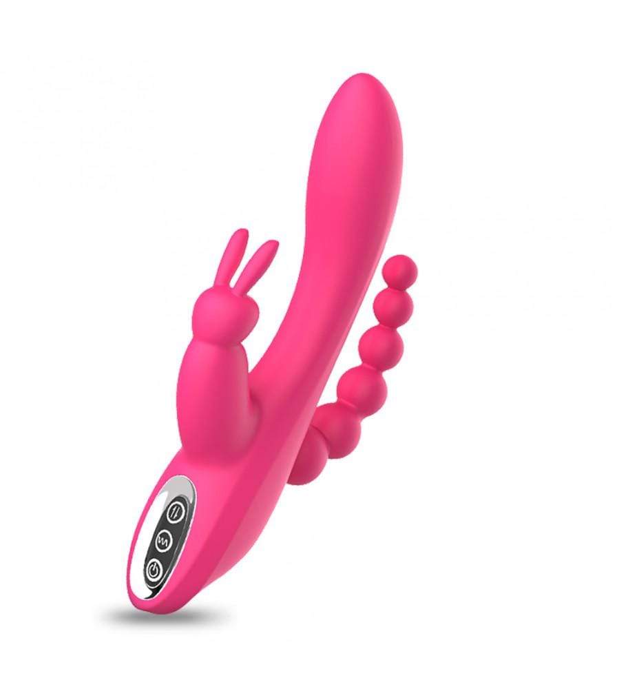 3-in-1 7 Vibrating Modes Rabbit G-Spot Stimulator Anal Dildo Vibrator