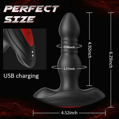 Buyging™ 10 Vibrating 3 Thrusting Remote Control Anal Vibrator