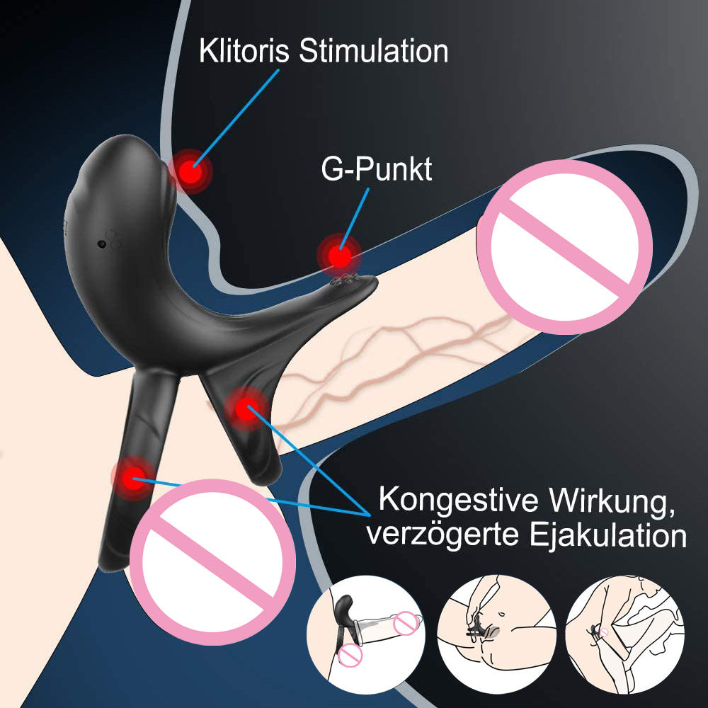 3-in-1 male vibrating penis ring 10 frequency vibrating sperm lock ring to prolong sexual time adult sex products