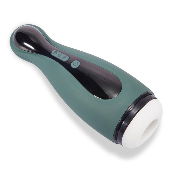 Dark-Green Bowling Ball Sucking Vibration Masturbation Cup
