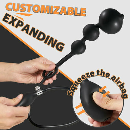 3 IN 1 Inflatable Anal Dilator Sex Toy With Cock Ring