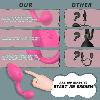 Buyging™ YUANSE 7 Frequencies Inflatable Expansion Vagina Anal Vibrator