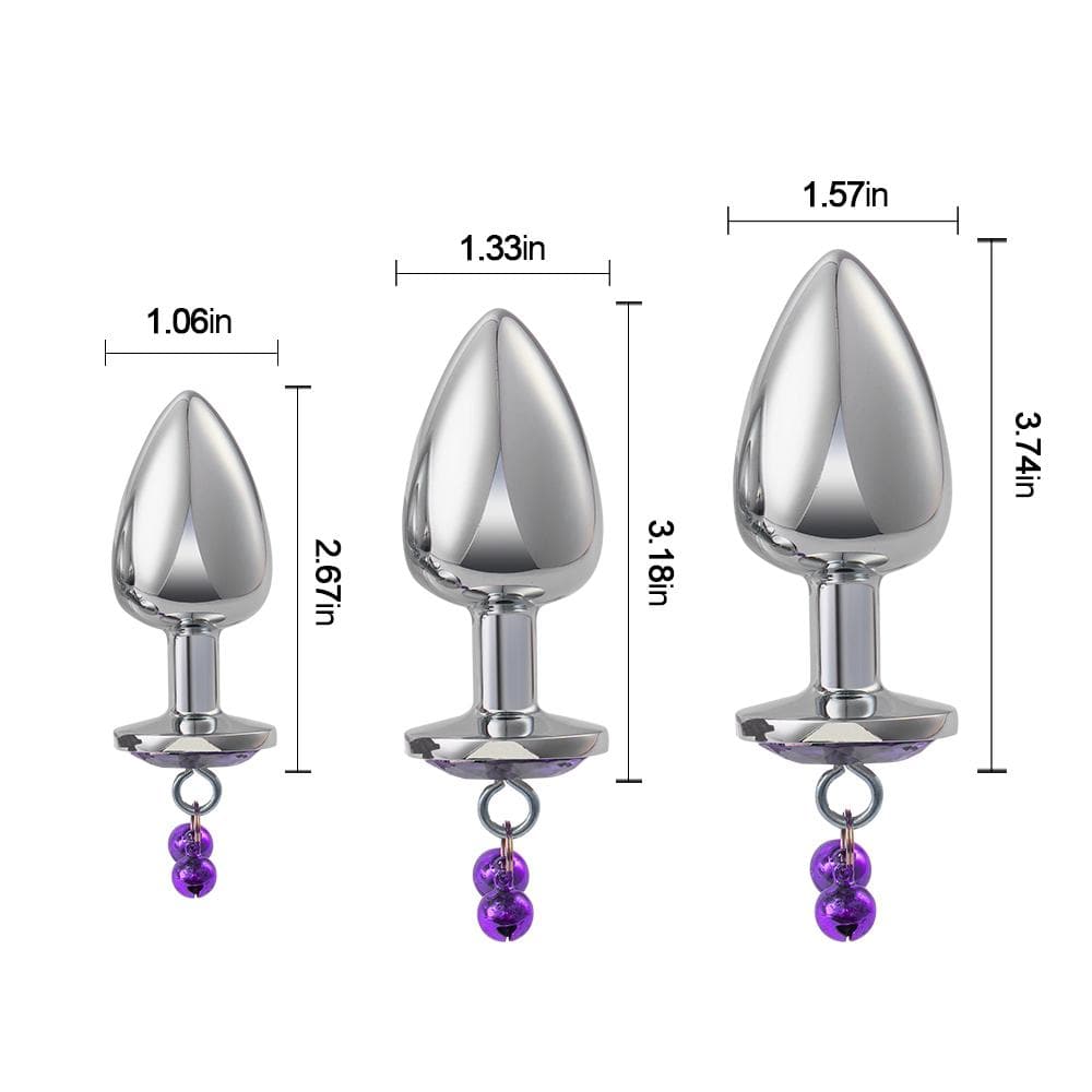 Metal Bells Jewel 3 Anal Plug Set Adult Toy
