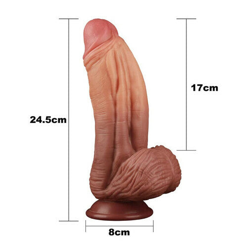 LOVETOY 9.65 Inch Dual-Layered Silicone Extra Large Dildo