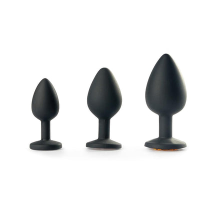 3PCs Silicone Diamond Two Color Switchable Butt Plug