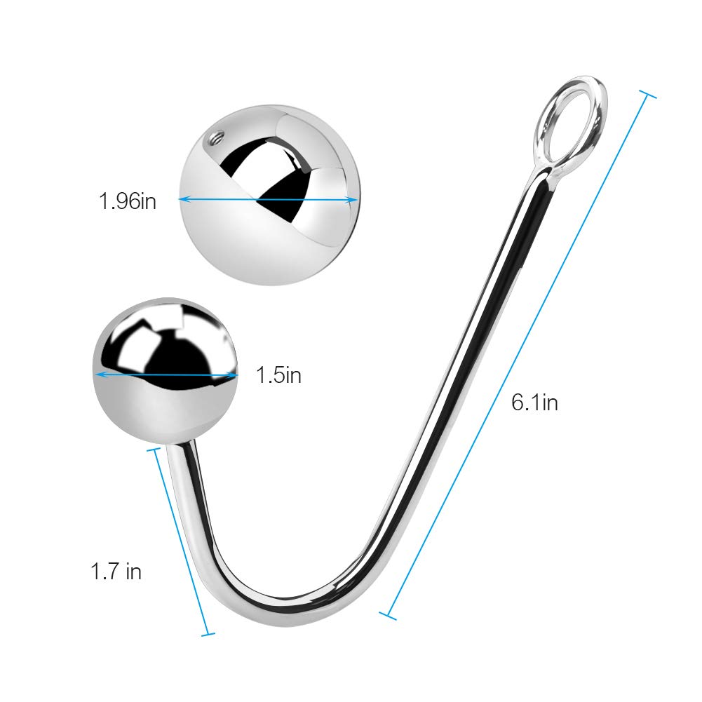 Solid Single Ball Rope Anal Hook with 2 Replaceable Balls