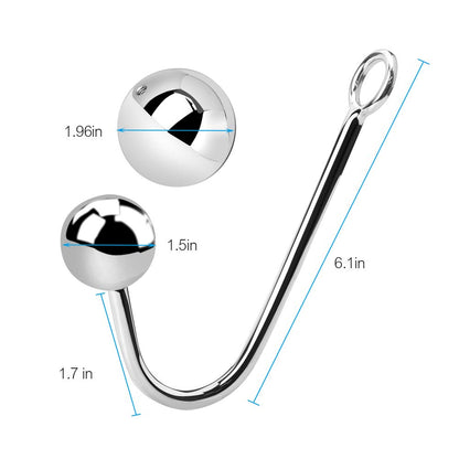 Solid Single Ball Rope Anal Hook with 2 Replaceable Balls