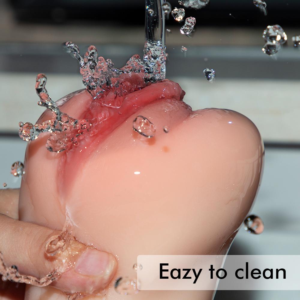 7.1 2 Holes Realistic Textured Vagina and Tight Anus Pocket Pussy Male Masturbator