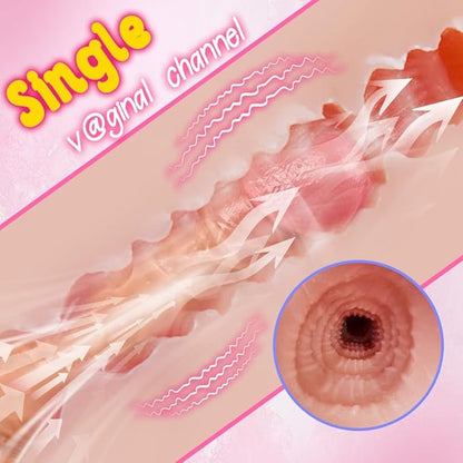 Sexoralab™ 5 Sucking & 7 Vibrating Sex Doll for Men, Realistic Pussy Ass Automatic Masturbator Masturbator Doll with 3D Vaginal Channel