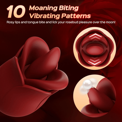 Sexoralab Cherry Red Dual Rotating Bead 10 Vibrating 6 Thrusting G Spot Vibrator