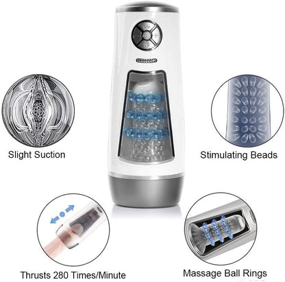 Sexoralab 10 Thrusting 10 Speeds Massage Rings Male Masturbator Cup