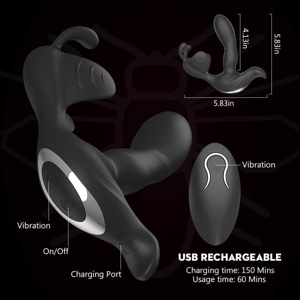 Dual Stimulation 7 Flapping Vibrating Prostate & Testicular Massager