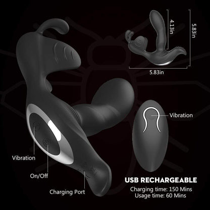 Dual Stimulation 7 Flapping Vibrating Prostate & Testicular Massager