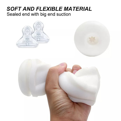 Bullet-shaped Silicone Exterior Sucking Vibration Voice Masturbator