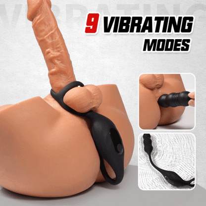 Buyging™ Wearable 9 Thrusting 9 Vibrating Prostate Massager with Dual Cock Rings