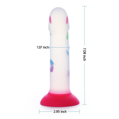 Transparency Luminous Heart Suction Dildo