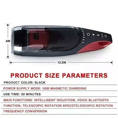 Sexoralab New Bluetooth-controlled automatic retractable THE KING rotating male masturbator