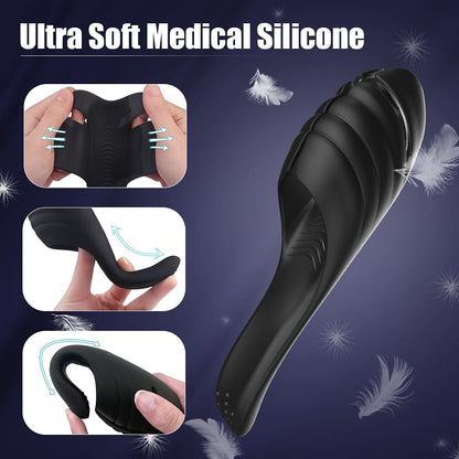 Adjustable Handheld Penis Vibrator Male Masturbators for Glans Testicle