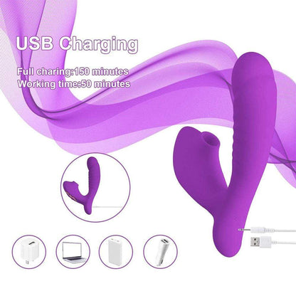 10 Vibrating 10 Sucking Modes Clitoris G Spot Stimulator