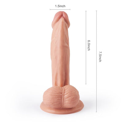 7.5“ Realistic Sucker Base Masturbation Dildo with Three-Dimensional Balls