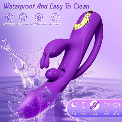 Sexoralab™Newest 3-in-1 Rabbit G-spot Vibrator with 10 Flapping Vibrating & 7 Licking Sucking Modes