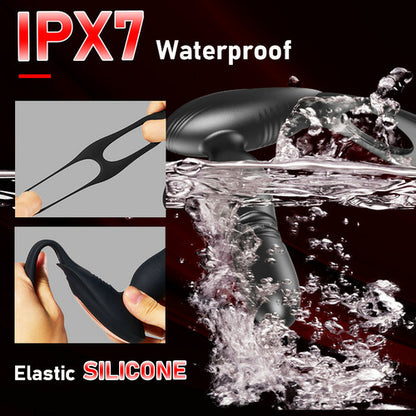 Buyging™ Low-noise 10 Thrusting 10 Vibrating Prostate Massager With Dual Cock Rings