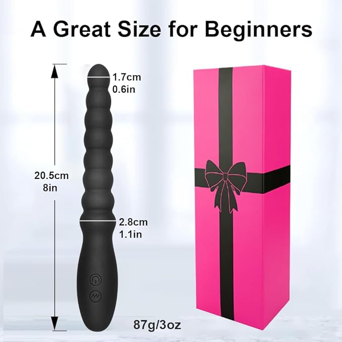 Vibrating Anal Beads Butt Plug Adult Sex Toys for Men Women Couples, Rechargeable Anal Plug Bullet Vibrator Waterproof G-spot Stimulator Male Prostate Massager, Silicone Anal Dildo for Beginners