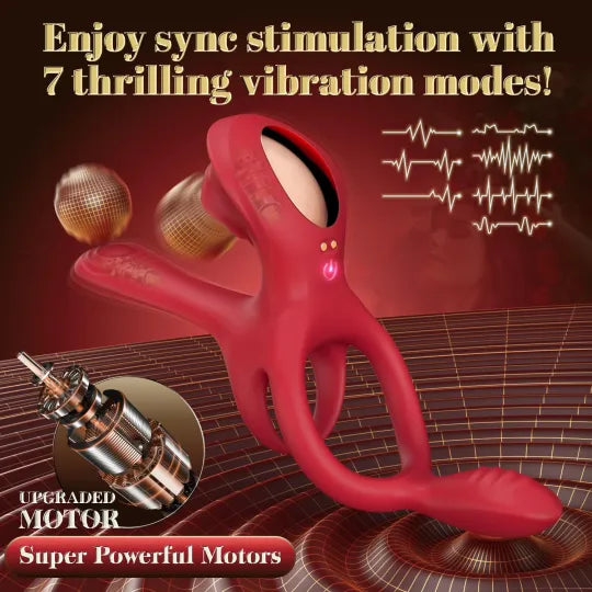 🎁2025 Epic Vibrating Couple Penis Sleeve💥- 😍5-in-1 Rose Love💖