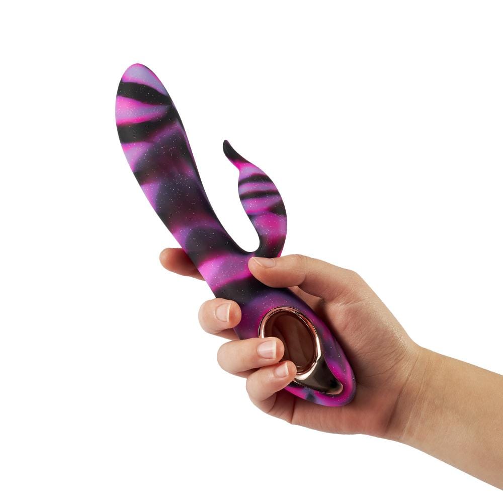 Aurora-like Rabbit Vibrator with O-ring Handle