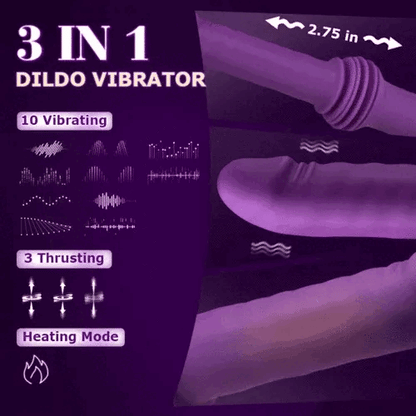 Powerful 3-IN-1 Heating Thrusting Vibrating Dildo 11.81in