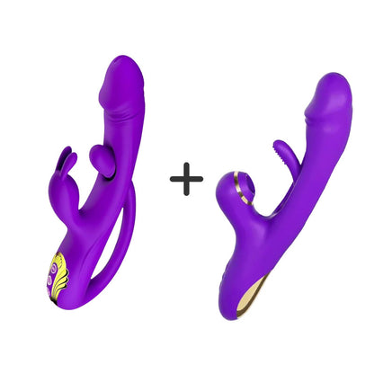 Sexoralab™Newest 3-in-1 Rabbit G-spot Vibrator with 10 Flapping Vibrating & 7 Licking Sucking Modes