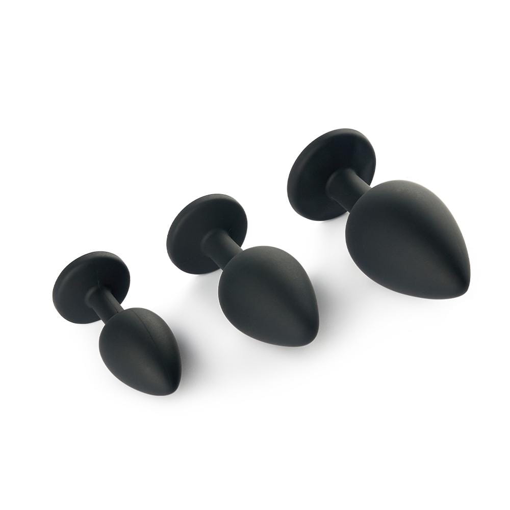 3PCs Silicone Diamond Two Color Switchable Butt Plug