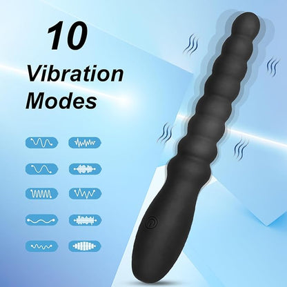 Vibrating Anal Beads Butt Plug Adult Sex Toys for Men Women Couples, Rechargeable Anal Plug Bullet Vibrator Waterproof G-spot Stimulator Male Prostate Massager, Silicone Anal Dildo for Beginners