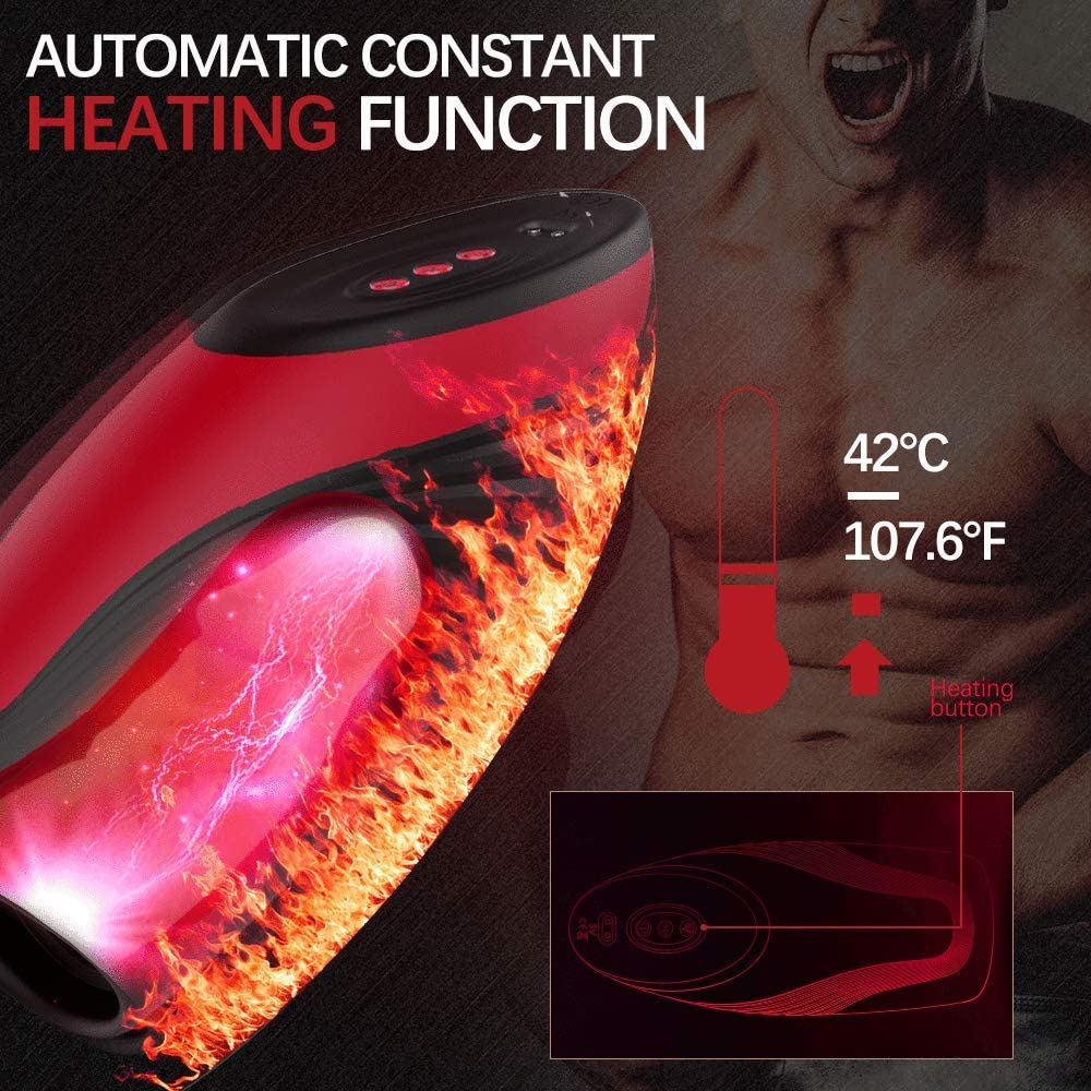 9 Vibrating 6 Sucking Heating Deep Throat Masturbation Blowjob Cup