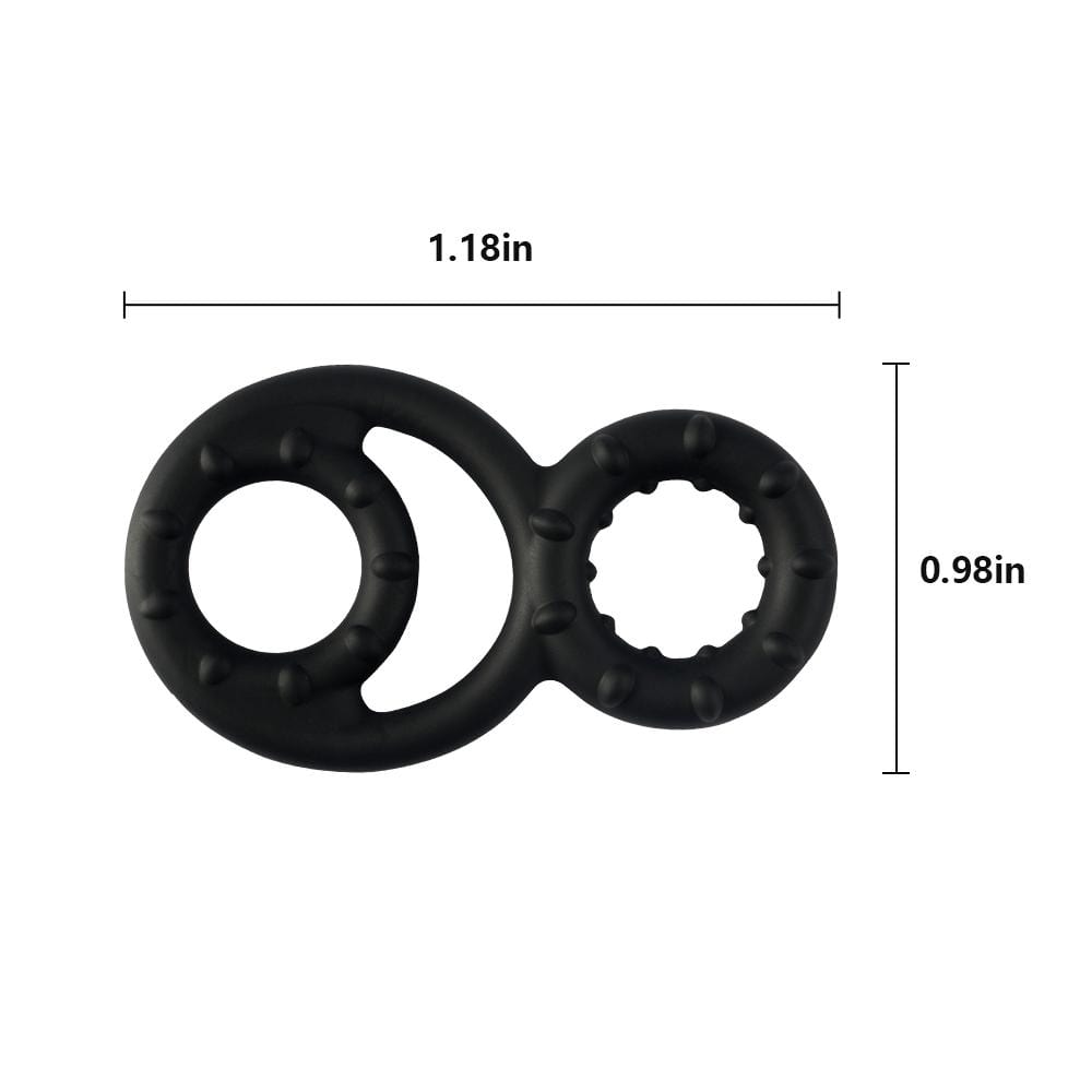 Beaded Silicone 3 in 1 Penis Ring