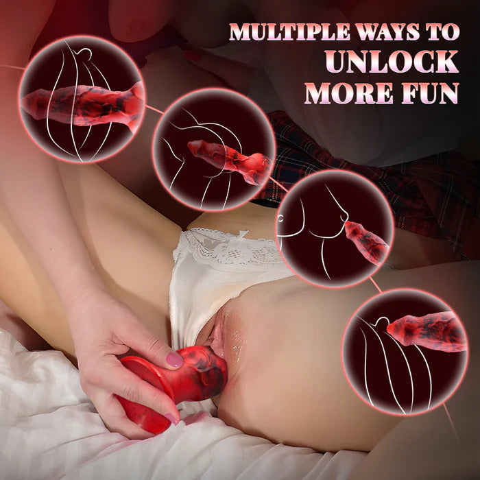 Sexoralab™ Heating 8 Telescopic Vibrations Knotted Beastly Dildo