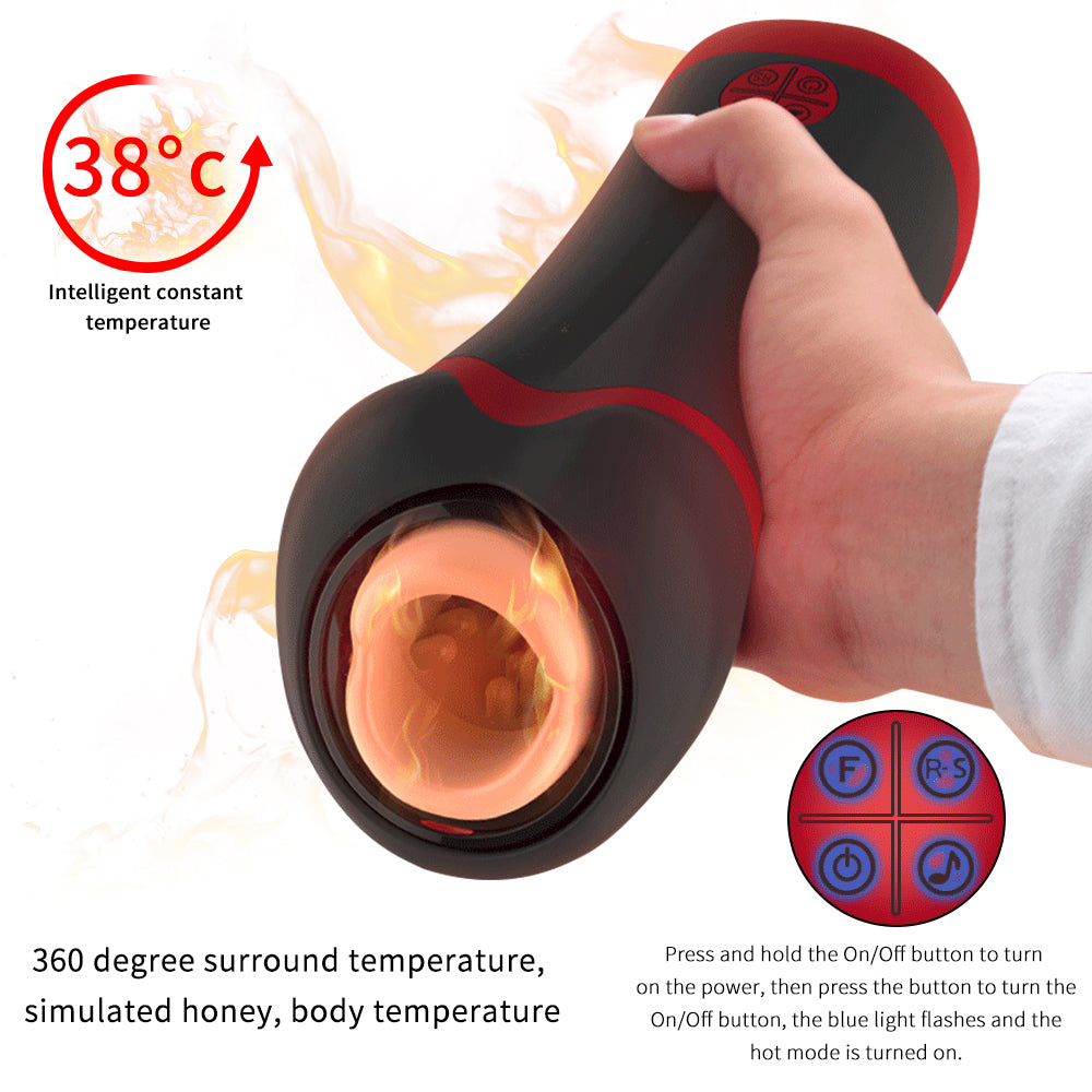 Sexoralab Heart-Shaped 10-Speed Telescoping Heating Voice Masturbation Cup