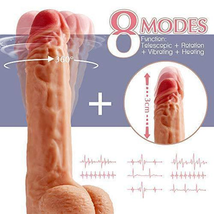 4 IN 1 Vibrating Dildo with Thrusting & Heating Functions