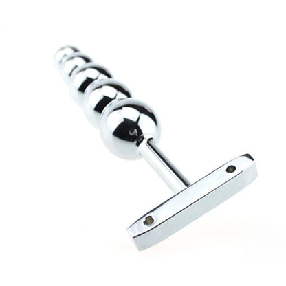 T-Handle Metal Anal Beads Butt Plug
