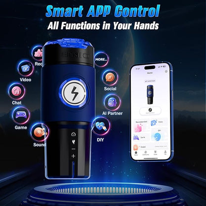 AI & APP Control Thrusting Male Stroker with 360° Heating, 5-Speed Smooth Motion Adult Mens