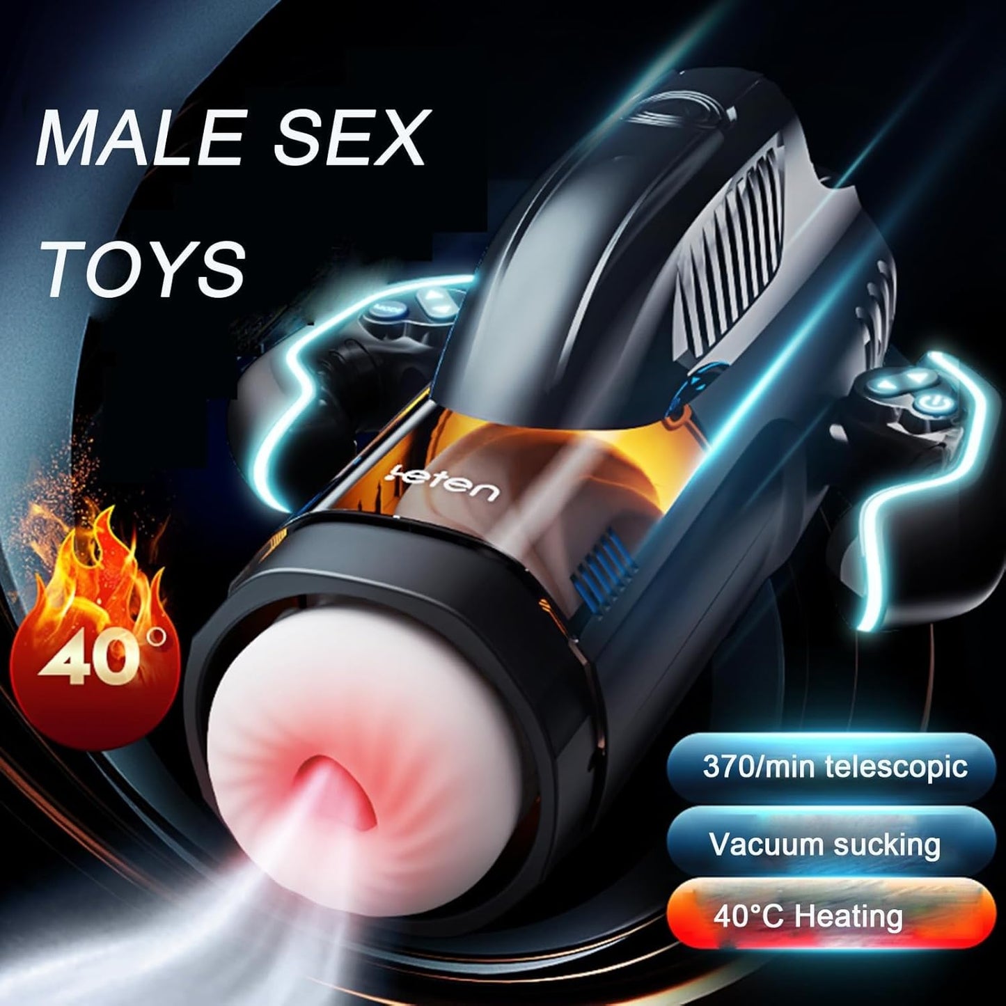LETEN XS9 High-end Stroker 10 Sucking Thrusting 5 Speeds Heating Masturbator