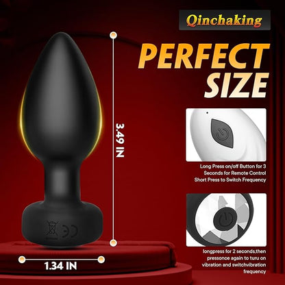 Anal Plug Adult Sex Toy,Adult Sex Toys and Games for Men Women,Wireless Remote Control 10 Frequency Vibration,Small Butt Plug for Female Male Prostate Massage Vibrating Anal Sex Toys for Men,Black