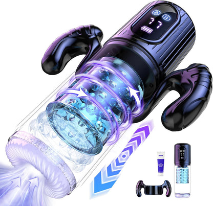 😍 Male Masturbator Penis Pump - Male Sex Toys for Men Sex Toy Pocket Pussy LCD with APP Stroker Adult Toys with 7 Thrusting 7 Rotating 5 Sucking Modes Vacuum Pumps & Enlargers🎁