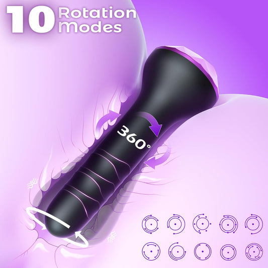 Vibrating Butt Plug Anal Toys, Prostate Massager with 10 Vibrating & Rotating Modes, Beginner-Friendly Anal Plug Sex Toys for Men & Women, 2 Motors Anal Dildo & G-Spot Vibrator Anal Beads Adult Toys