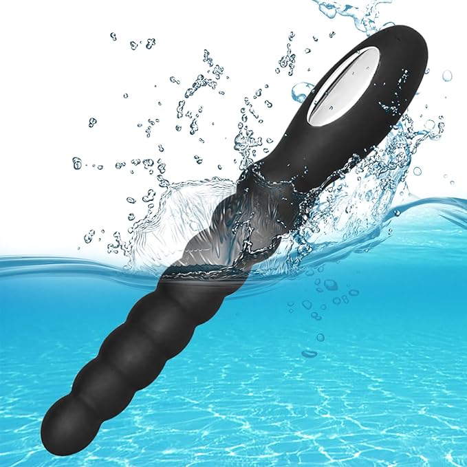 Vibrating Anal Beads Butt Plug Adult Sex Toys for Men Women Couples, Rechargeable Anal Plug Bullet Vibrator Waterproof G-spot Stimulator Male Prostate Massager, Silicone Anal Dildo for Beginners
