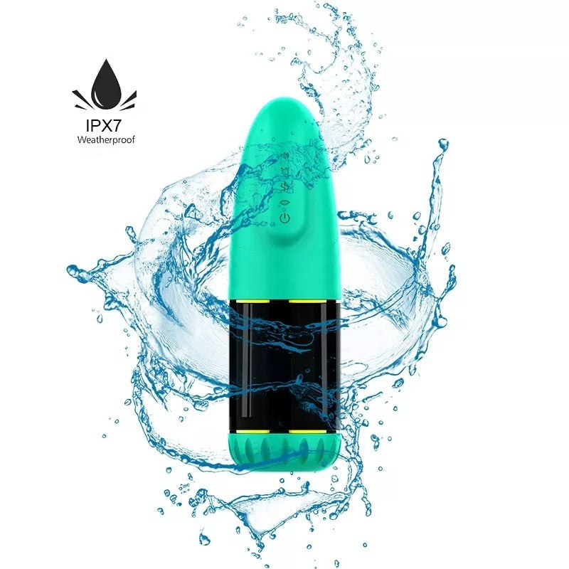 Bullet-shaped Silicone Exterior Sucking Vibration Voice Masturbator