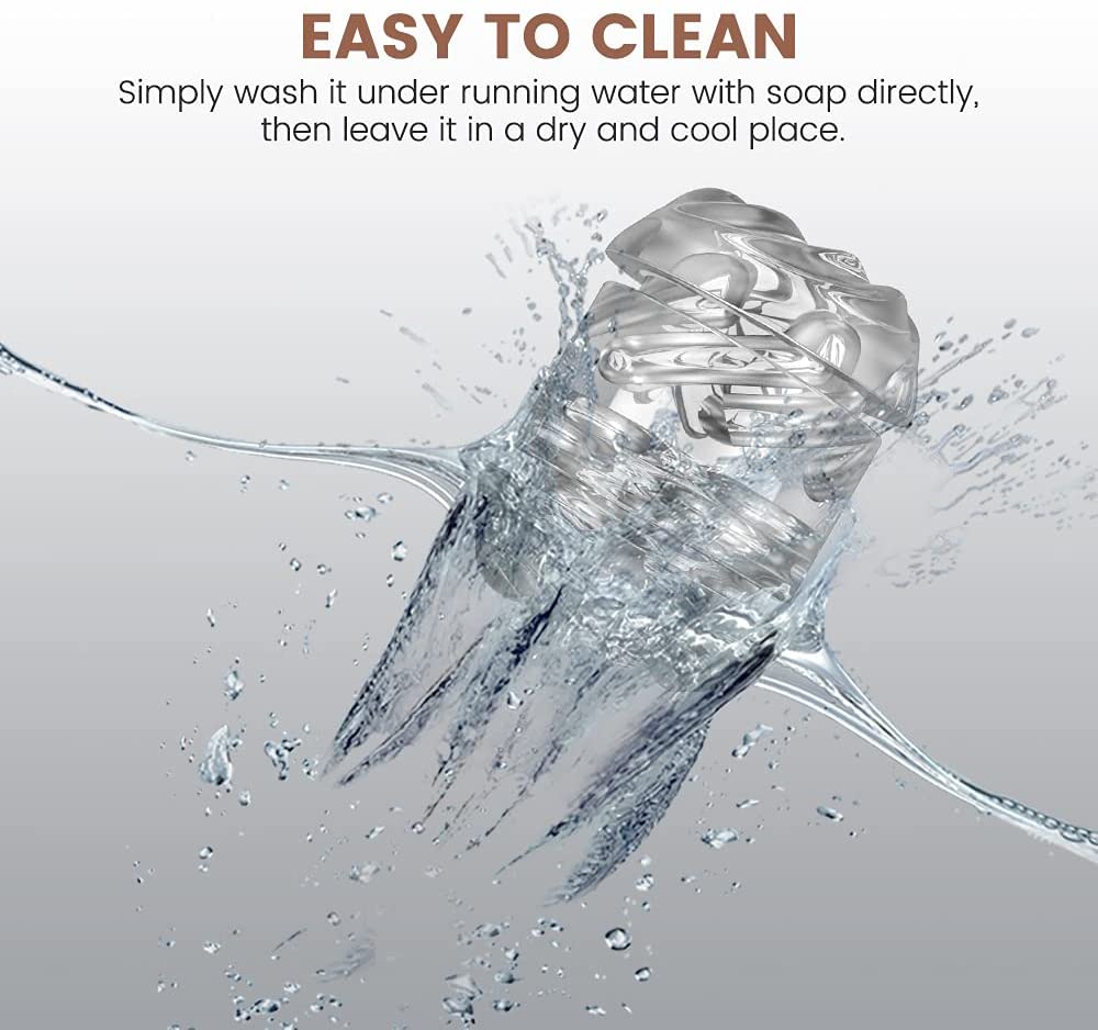 Portable Pleasure Stroker Open-Ended Detachable Pocket Pussy Male Masturbator Cup with Crystal Spiral Ribbed Tunnel,Blowjob Male Sex Toys for Men and Couples