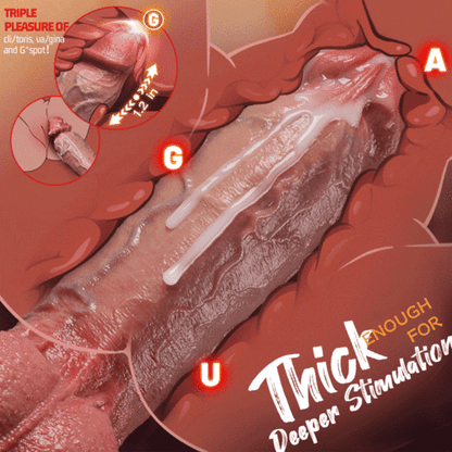 Buyging™ 9 Vibratging 3 Thrusting Realistic Dildo Flesh Like Real Skin Dildo 10.8 Inch