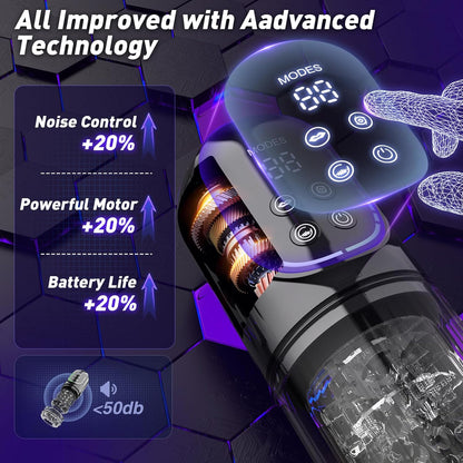 😍 Male Masturbator Penis Pump - Male Sex Toys for Men Sex Toy Pocket Pussy LCD with APP Stroker Adult Toys with 7 Thrusting 7 Rotating 5 Sucking Modes Vacuum Pumps & Enlargers🎁